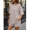 image:imageTrendy Queen 2 Piece Summer Set Oversized Top amp Loose Fit Shorts with PocketsSmoke