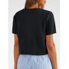 image:imageTrendy Queen Cropped Short Sleeve Cardigan Sweaters for Women Summer Lightweight Spring Outfits Y2k Fashion Clothes 2026Black