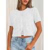 image:imageTrendy Queen Cropped Short Sleeve Cardigan Sweaters for Women Summer Lightweight Spring Outfits Y2k Fashion Clothes 2026Grey