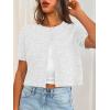 image:imageTrendy Queen Cropped Short Sleeve Cardigan Sweaters for Women Summer Lightweight Spring Outfits Y2k Fashion Clothes 2026Grey