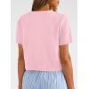 image:imageTrendy Queen Cropped Short Sleeve Cardigan Sweaters for Women Summer Lightweight Spring Outfits Y2k Fashion Clothes 2026Pink