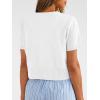 image:imageTrendy Queen Cropped Short Sleeve Cardigan Sweaters for Women Summer Lightweight Spring Outfits Y2k Fashion Clothes 2026White