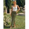 image:imageTrendy Queen Floral Long Skirts for Women Trendy Mesh Y2k Skirt Bodycon Dress Vacation Outfits Summer Clothes 2026Army Green Floral