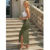 image:imageTrendy Queen Floral Long Skirts for Women Trendy Mesh Y2k Skirt Bodycon Dress Vacation Outfits Summer Clothes 2026Army Green Floral