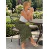 image:imageTrendy Queen Floral Long Skirts for Women Trendy Mesh Y2k Skirt Bodycon Dress Vacation Outfits Summer Clothes 2026Army Green Floral