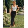 image:imageTrendy Queen Floral Long Skirts for Women Trendy Mesh Y2k Skirt Bodycon Dress Vacation Outfits Summer Clothes 2026Black