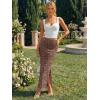 image:imageTrendy Queen Floral Long Skirts for Women Trendy Mesh Y2k Skirt Bodycon Dress Vacation Outfits Summer Clothes 2026Brown Floral