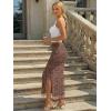 image:imageTrendy Queen Floral Long Skirts for Women Trendy Mesh Y2k Skirt Bodycon Dress Vacation Outfits Summer Clothes 2026Brown Floral