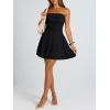 image:imageTrendy Queen Mini Dresses for Women Short Tube Top Dress Summer Date Night Outfits 2026 Ruffle Rompers Going OutBlack
