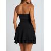 image:imageTrendy Queen Mini Dresses for Women Short Tube Top Dress Summer Date Night Outfits 2026 Ruffle Rompers Going OutBlack