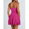 image:imageTrendy Queen Mini Dresses for Women Short Tube Top Dress Summer Date Night Outfits 2026 Ruffle Rompers Going OutHot Pink