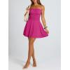 image:imageTrendy Queen Mini Dresses for Women Short Tube Top Dress Summer Date Night Outfits 2026 Ruffle Rompers Going OutHot Pink