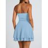 image:imageTrendy Queen Mini Dresses for Women Short Tube Top Dress Summer Date Night Outfits 2026 Ruffle Rompers Going OutLight Blue