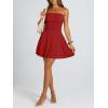 image:imageTrendy Queen Mini Dresses for Women Short Tube Top Dress Summer Date Night Outfits 2026 Ruffle Rompers Going OutRed
