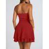 image:imageTrendy Queen Mini Dresses for Women Short Tube Top Dress Summer Date Night Outfits 2026 Ruffle Rompers Going OutRed