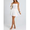 image:imageTrendy Queen Mini Dresses for Women Short Tube Top Dress Summer Date Night Outfits 2026 Ruffle Rompers Going OutWhite