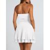 image:imageTrendy Queen Mini Dresses for Women Short Tube Top Dress Summer Date Night Outfits 2026 Ruffle Rompers Going OutWhite