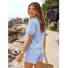 image:imageTrendy Queen Short Sets Women 2 Piece Summer Vacation Beach Outfits Going Out Matching Clothes Cute Striped Tie Front TopsBlue