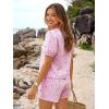 image:imageTrendy Queen Short Sets Women 2 Piece Summer Vacation Beach Outfits Going Out Matching Clothes Cute Striped Tie Front TopsPink