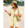 image:imageTrendy Queen Short Sets Women 2 Piece Summer Vacation Beach Outfits Going Out Matching Clothes Cute Striped Tie Front TopsYellow