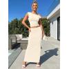 image:imageTrendy Queen Skirt Sets Women 2 Piece Going Out Dressy Outfits 2026 Summer Sexy Maxi Bodycon Dress Off The Shoulder Crop TopsApricot
