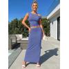 image:imageTrendy Queen Skirt Sets Women 2 Piece Going Out Dressy Outfits 2026 Summer Sexy Maxi Bodycon Dress Off The Shoulder Crop TopsDusty Blue