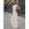 image:imageTrendy Queen Womens 2 Piece Lounge Matching Sets Wide Leg Pants Crew Neck Short Sleeve Shirt SweatsuitsApricot