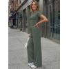 image:imageTrendy Queen Womens 2 Piece Lounge Matching Sets Wide Leg Pants Crew Neck Short Sleeve Shirt SweatsuitsGreen