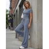 image:imageTrendy Queen Womens 2 Piece Lounge Matching Sets Wide Leg Pants Crew Neck Short Sleeve Shirt SweatsuitsNavy
