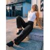image:imageTrendy Queen Womens Barrel Jeans  Wide Leg amp High Waisted Denim Pants with Curved Hem and Slant PocketsBlack