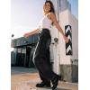 image:imageTrendy Queen Womens Barrel Jeans  Wide Leg amp High Waisted Denim Pants with Curved Hem and Slant PocketsBlack