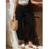 image:imageTrendy Queen Womens High Waisted Barrel Jeans  Vintage Wide Leg amp Ankle Length Denim Pants for Casual ComfortBlack