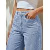 image:imageTrendy Queen Womens High Waisted Barrel Jeans  Vintage Wide Leg amp Ankle Length Denim Pants for Casual ComfortIcelandblue