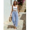image:imageTrendy Queen Womens High Waisted Barrel Jeans  Vintage Wide Leg amp Ankle Length Denim Pants for Casual ComfortIcelandblue
