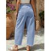 image:imageTrendy Queen Womens High Waisted Barrel Jeans  Vintage Wide Leg amp Ankle Length Denim Pants for Casual ComfortIcelandblue