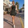 image:imageTrendy Queen Womens Mini Floral Boat Neck Sleeveless Bodycon Short Party Summer Dresses 2026Green