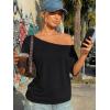 image:imageTrendy Queen Womens Off The Shoulder Tops Oversized Tshirts Casual Short Sleeve Basic Tees Cute Summer Fashion Clothes 2026Black
