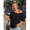 image:imageTrendy Queen Womens Off The Shoulder Tops Oversized Tshirts Casual Short Sleeve Basic Tees Cute Summer Fashion Clothes 2026Black
