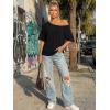 image:imageTrendy Queen Womens Off The Shoulder Tops Oversized Tshirts Casual Short Sleeve Basic Tees Cute Summer Fashion Clothes 2026Black