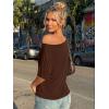image:imageTrendy Queen Womens Off The Shoulder Tops Oversized Tshirts Casual Short Sleeve Basic Tees Cute Summer Fashion Clothes 2026Chocolate