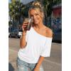 image:imageTrendy Queen Womens Off The Shoulder Tops Oversized Tshirts Casual Short Sleeve Basic Tees Cute Summer Fashion Clothes 2026White