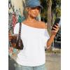 image:imageTrendy Queen Womens Off The Shoulder Tops Oversized Tshirts Casual Short Sleeve Basic Tees Cute Summer Fashion Clothes 2026White
