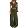 image:imageTrendy Queen 2 Piece Lounge Sets for Women Summer Outfits 2026 Fashion Two Piece Loungewear Spring Outfits ClothesArmy Green