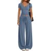 image:imageTrendy Queen 2 Piece Lounge Sets for Women Summer Outfits 2026 Fashion Two Piece Loungewear Spring Outfits ClothesDusty Blue