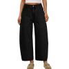image:imageTrendy Queen Womens High Waisted Barrel Jeans  Vintage Wide Leg amp Ankle Length Denim Pants for Casual ComfortBlack