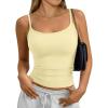 image:imageTrendy Queen Womens Soft Stretchy Tank Tops Adjustable Strap Cami Non SeeThrough Slim Fit Summer Going Out CamisoleLight Yellow