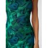 image:imageTrendy Queen Bodycon Maxi Dress Womens Sleeveless Floral Print Fitted Party Club Ruched Dresses with Side SlitBlue Green