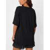 image:imageTrendy Queen Plus Size Oversized VNeck Tshirt Breathable Elastic Fabric Tunic for Workout Gym Casual Homing WearBlack