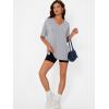 image:imageTrendy Queen Plus Size Oversized VNeck Tshirt Breathable Elastic Fabric Tunic for Workout Gym Casual Homing WearGrey