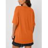image:imageTrendy Queen Plus Size Oversized VNeck Tshirt Breathable Elastic Fabric Tunic for Workout Gym Casual Homing WearOrange